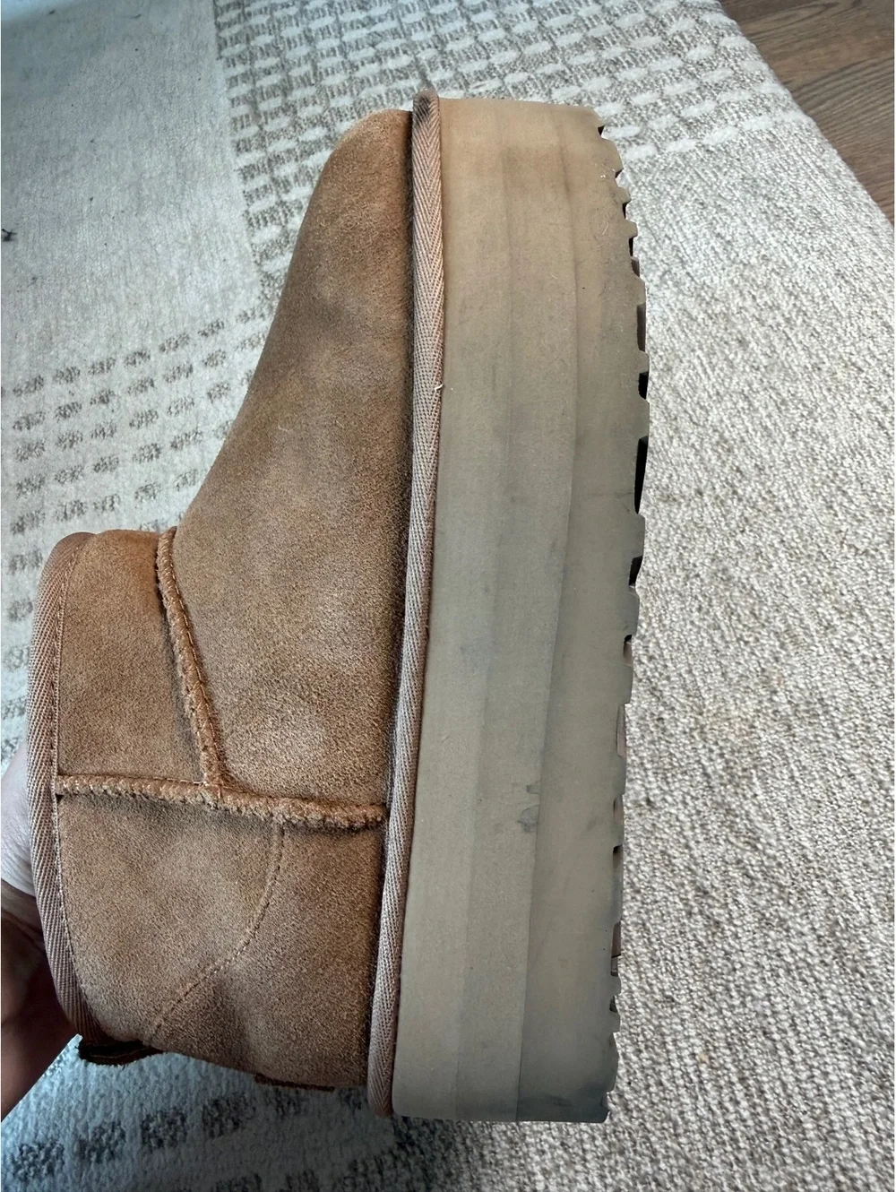 UGG Women's Ankle Boots with Platform Sole in Brown Suede